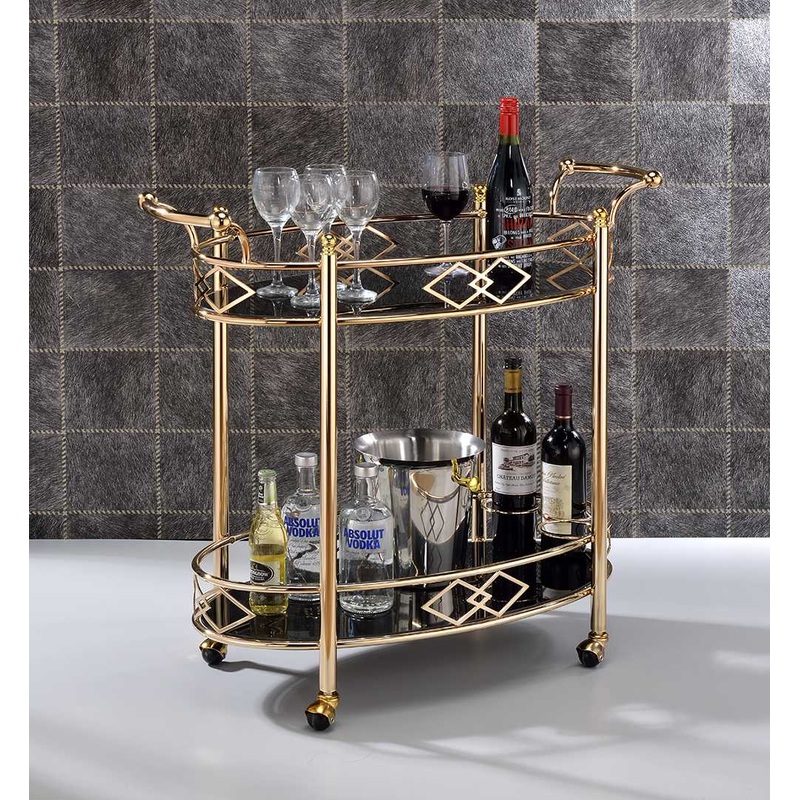 Gold Metal Serving Cart By Homeroots
