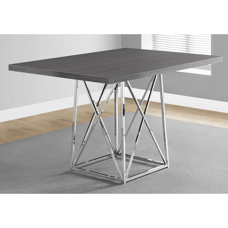 Grey Particle Board Ad Chrome Metal Dining Table By Homeroots