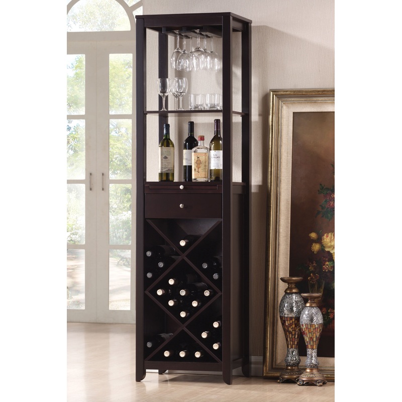 Modern Style Umber Finish Wood Wine Cabinet By Homeroots