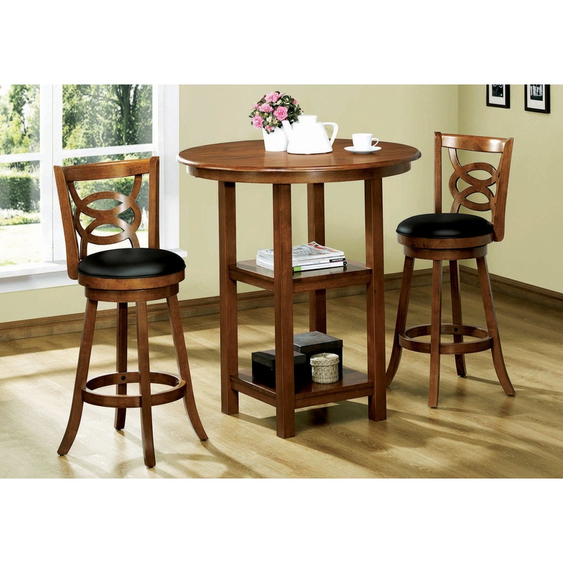 Oak Black Solid Wood Foam Veneer Leather Look 2Pcs Swivel Barstools By Homeroots - 332636