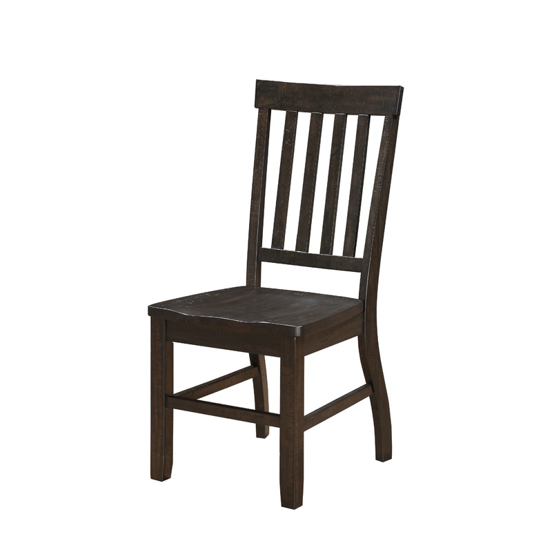 Rustic Walnut Wood Side Chair Set Of 2 By Homeroots