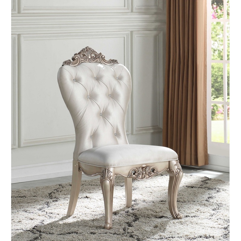Set Of 2 Antique White And Cream Voguish Dining Chair By Homeroots