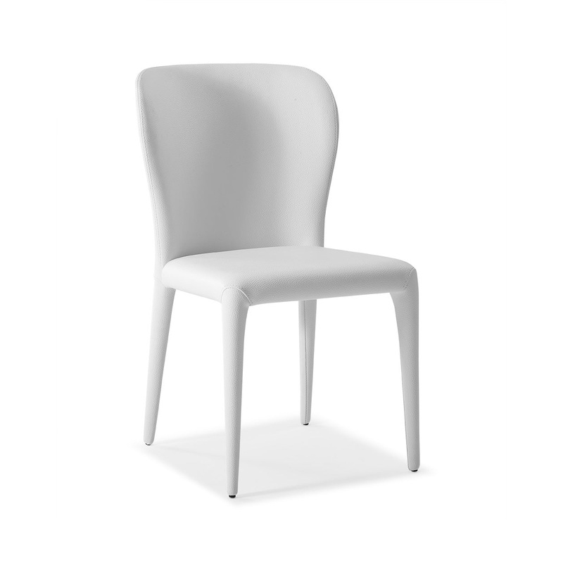 Set Of 2 White Faux Leather Dining Chairs By Homeroots - 320748