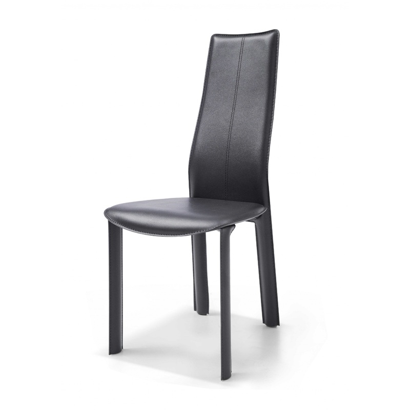 Set Of 4 Modern Dining Black Faux Leather Dining Chairs By Homeroots