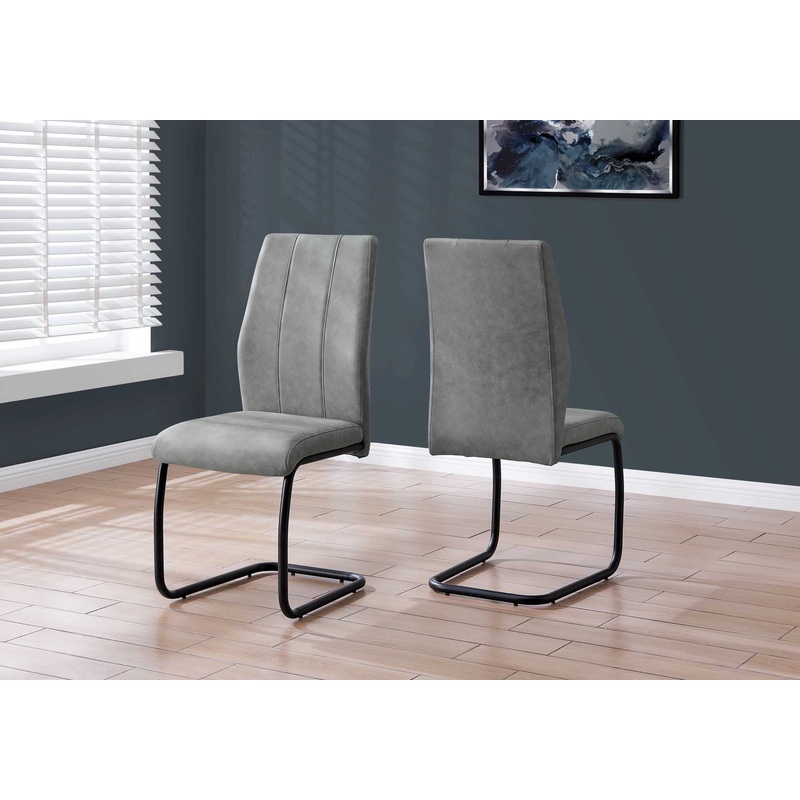 Set Of Two 77.5" Fabric Black Metal And Polyester Dining Chairs By Homeroots