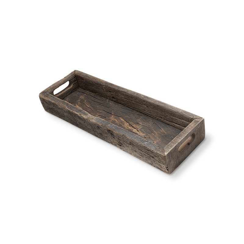 Small Natural Brown Reclaimed Wood With Grains And Knots Highlight Tray By Homeroots
