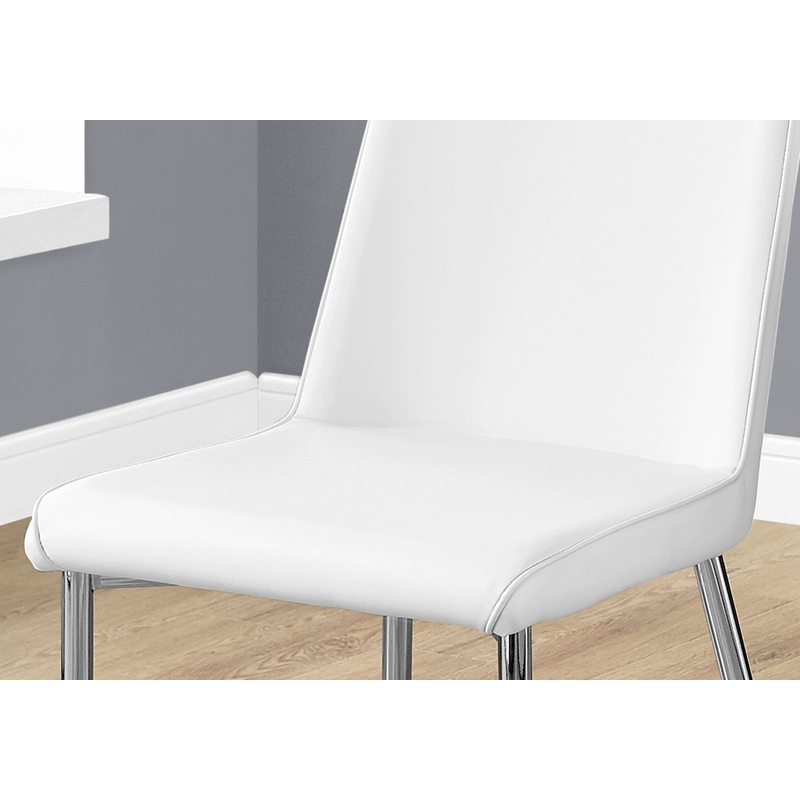 White Foam Metal Leather Look Dining Chairs 2Pcs By Homeroots - 332575