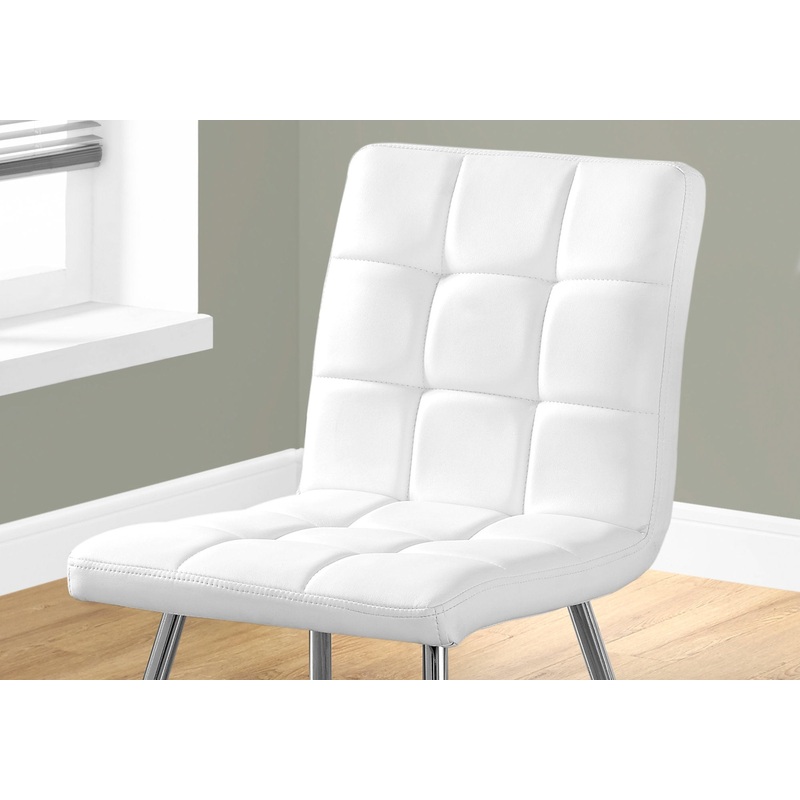 White Foam Metal Polyurethane Leather Look Dining Chairs 2Pcs By Homeroots