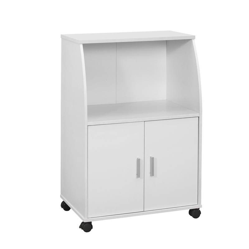 White Particle Board Laminate Kitchen Cart By Homeroots