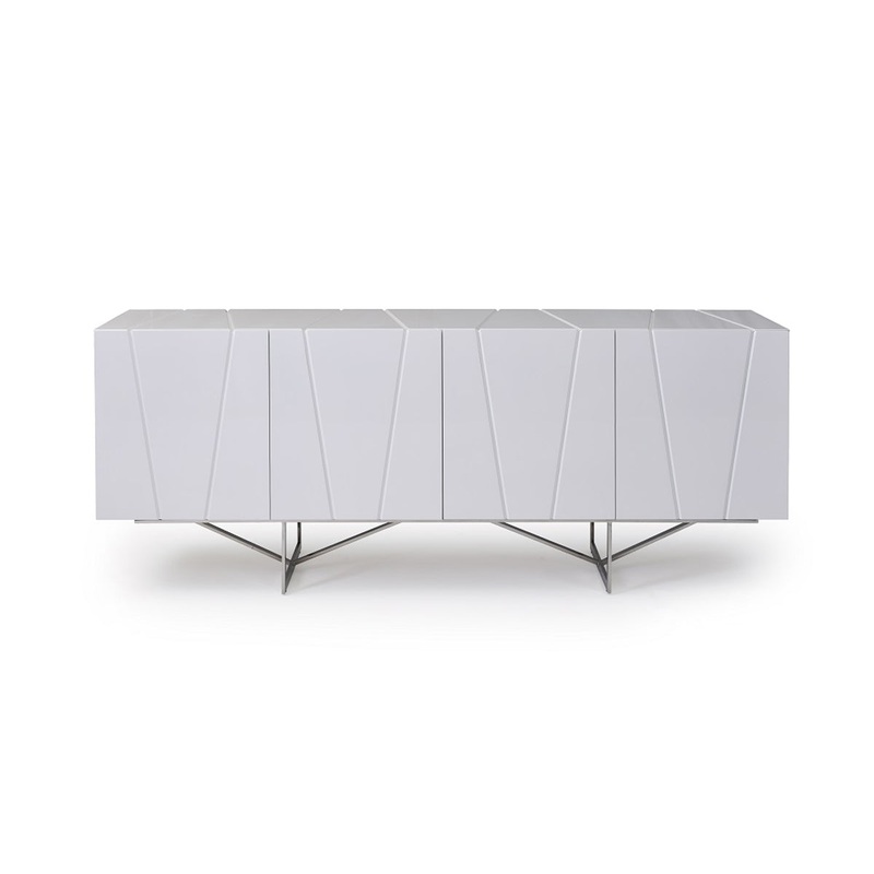 28' White High Gloss Buffet By Homeroots