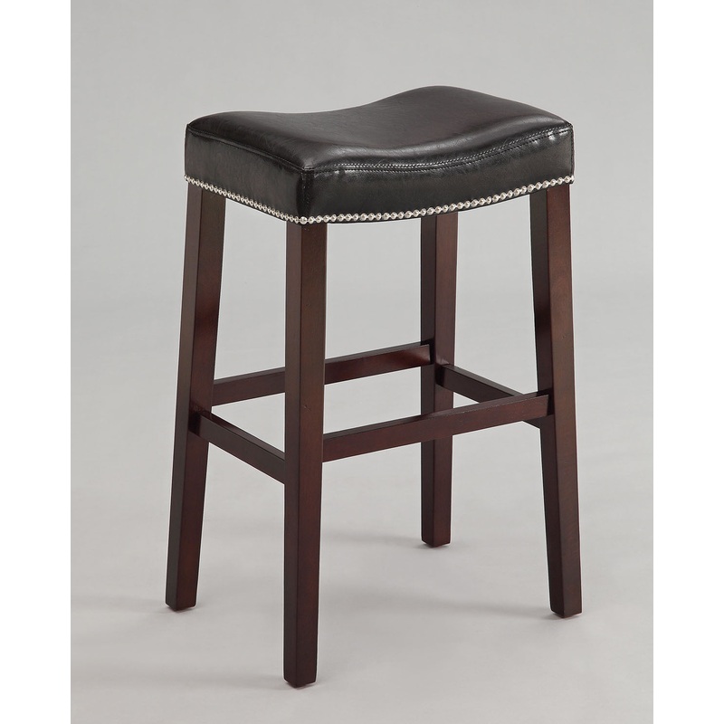 2Pc Black And Espresso Bar Stool By Homeroots