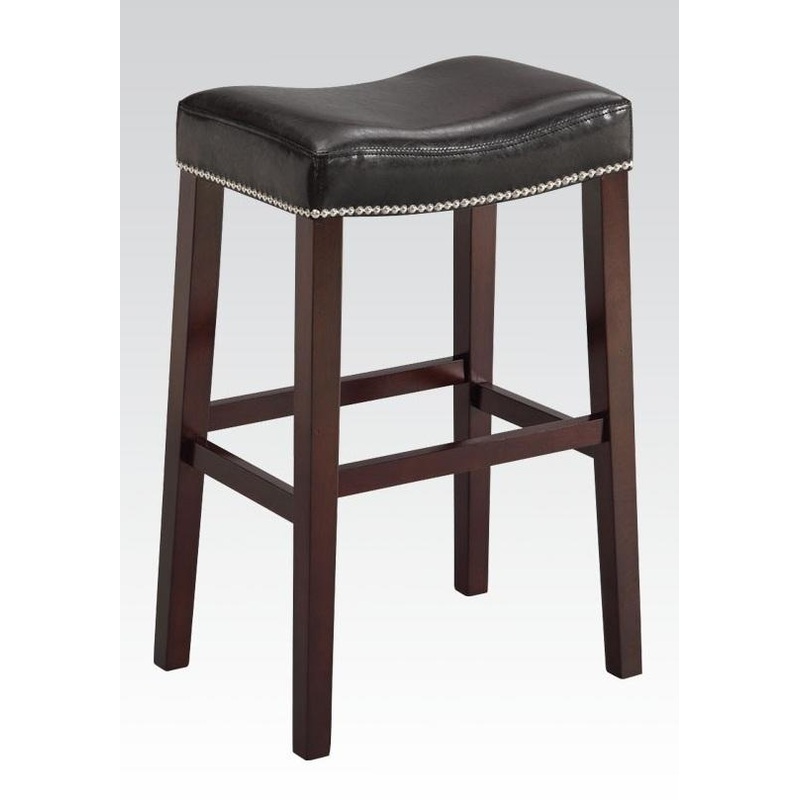 2Pc Black And Espresso Swivel Counter Height Stool By Homeroots