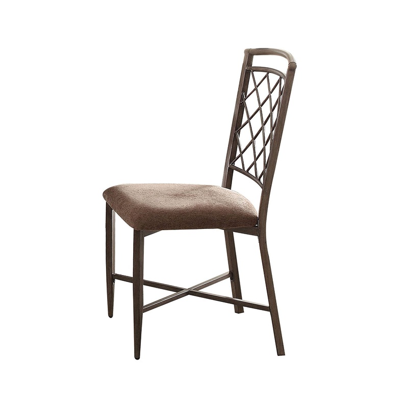 2Pc Fabric And Antique Side Chair By Homeroots
