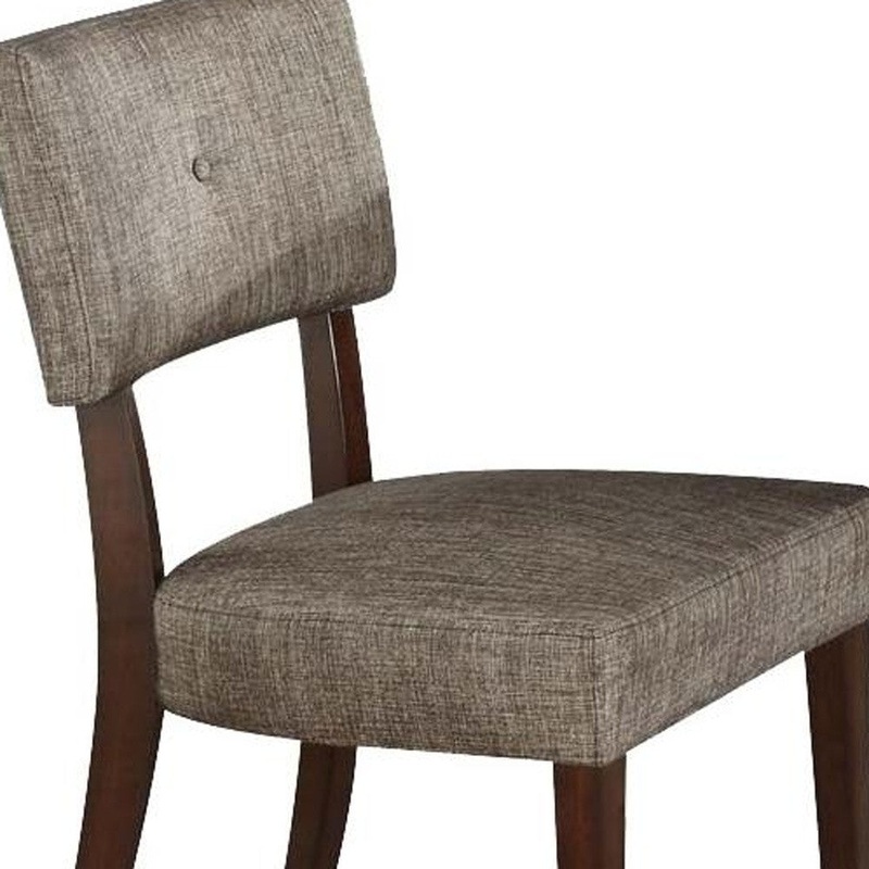 2Pc Gray Fabric And Espresso Side Chair By Homeroots