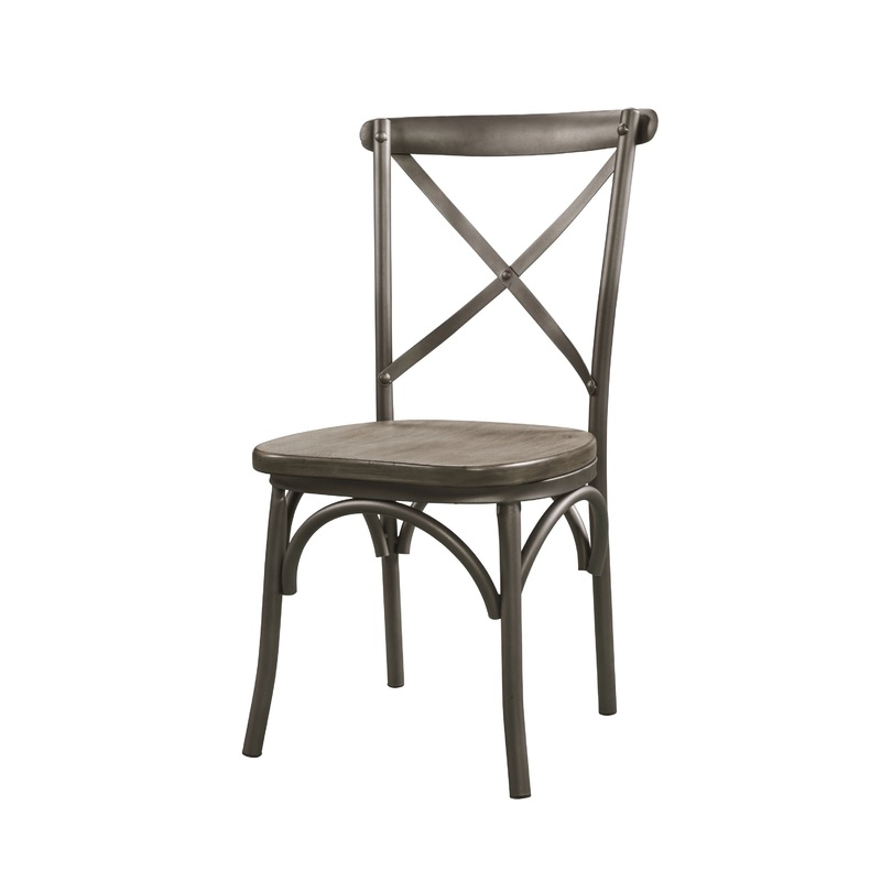 2Pc Gray Oak And Sandy Gray Side Chair By Homeroots