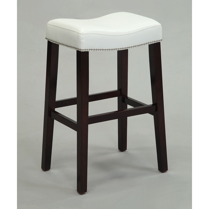 2Pc White And Espresso Bar Stool By Homeroots