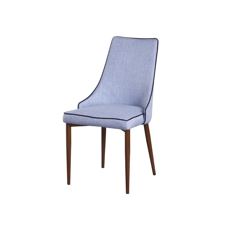 35' Blue Fabric And Metal Dining Chair By Homeroots