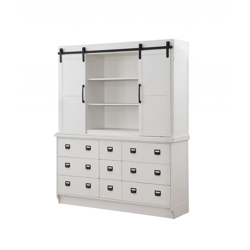 Antique White Hutch And Buffet By Homeroots