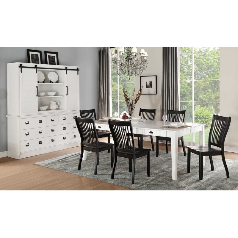 Antique White Poplar Dining Table By Homeroots
