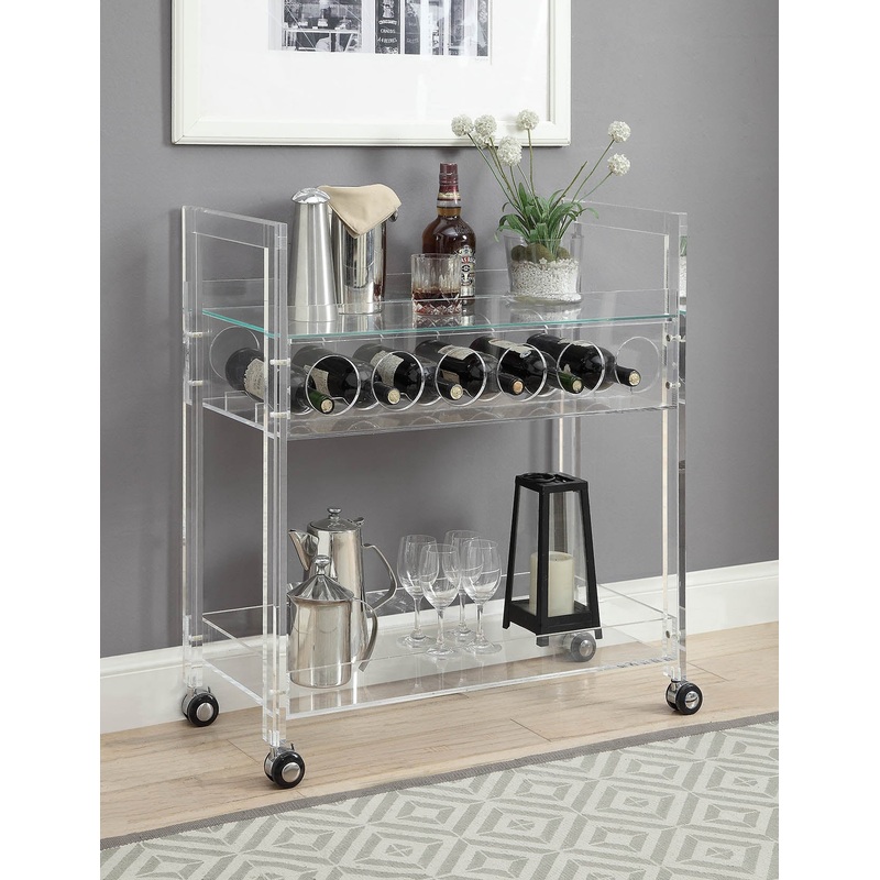 Clear Acrylic And Clear Glass Serving Cart By Homeroots