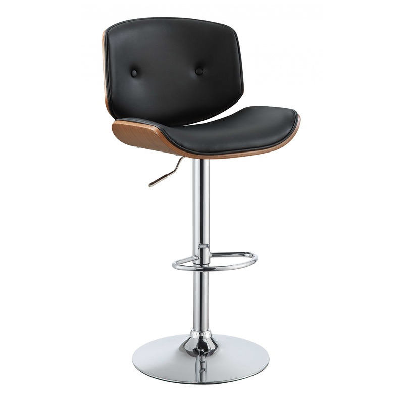Contemporary Black And Walnut Adjustable Stool By Homeroots