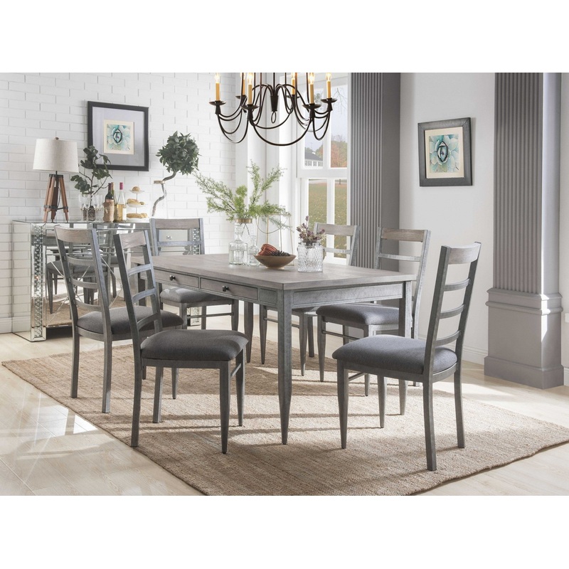 Gray Oak And Antique Gray Dining Table By Homeroots