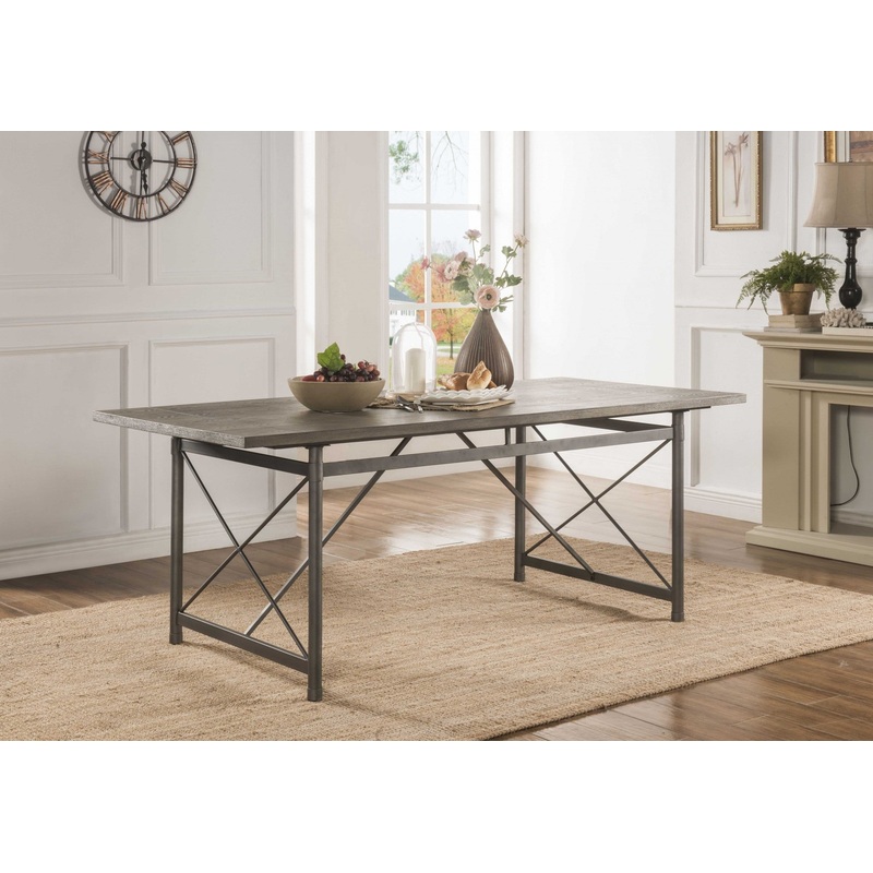 Gray Oak And Sandy Gray Dining Table By Homeroots - 318886
