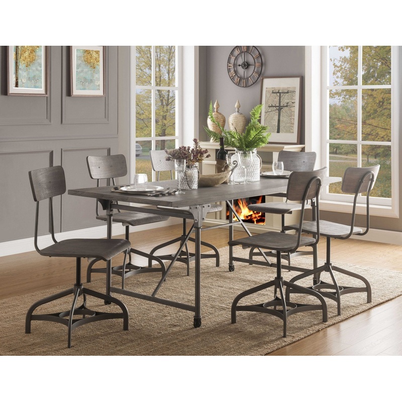 Gray Oak And Sandy Gray Dining Table By Homeroots - 318918