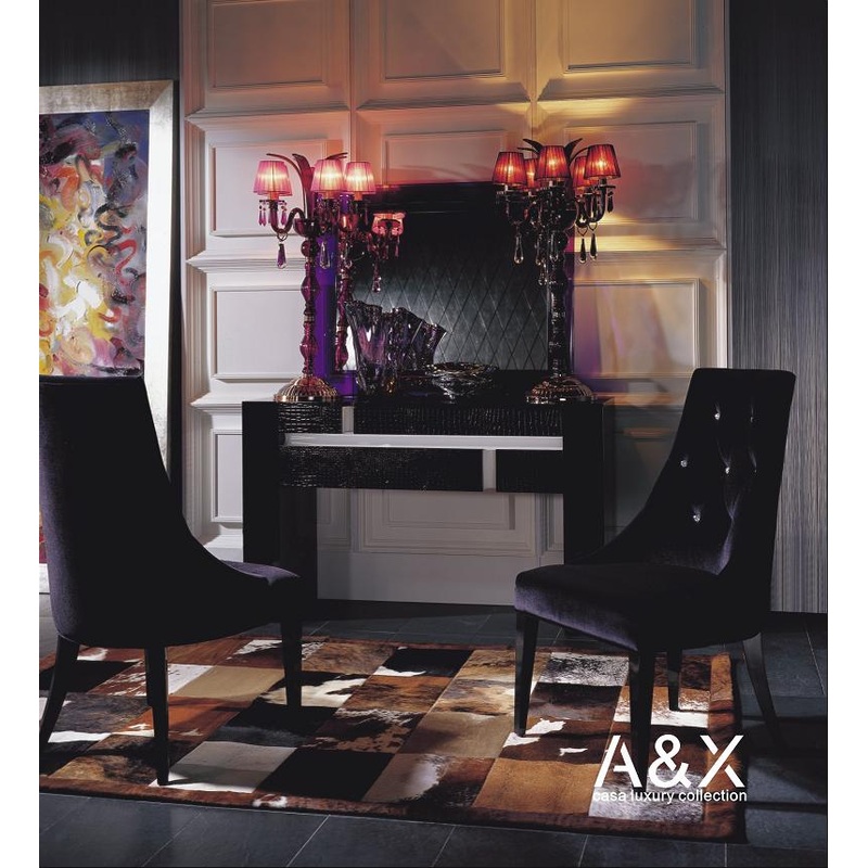 Two 40' Black Velour Fabric And Wood Dining Chairs By Homeroots