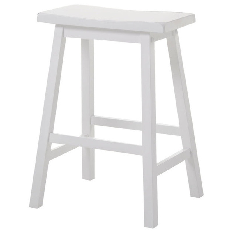 White Rubber Wood Bar Stool (Set-) By Homeroots