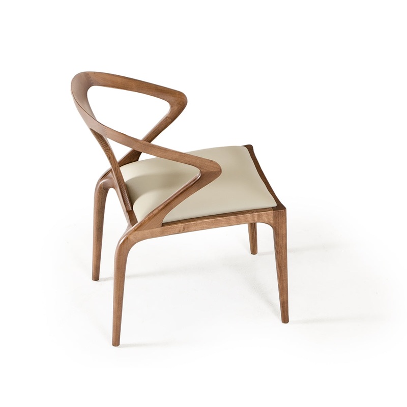 31' Leatherette And Wood Dining Chair By Homeroots