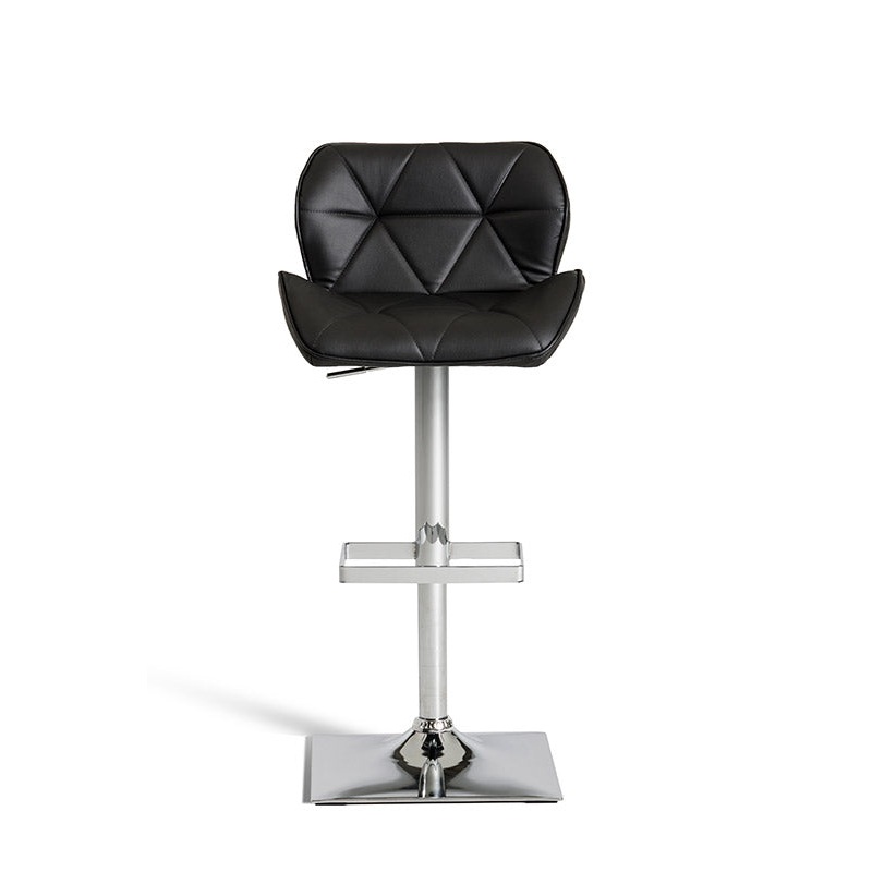 42' Black Eco Leather And Steel Bar Stool By Homeroots