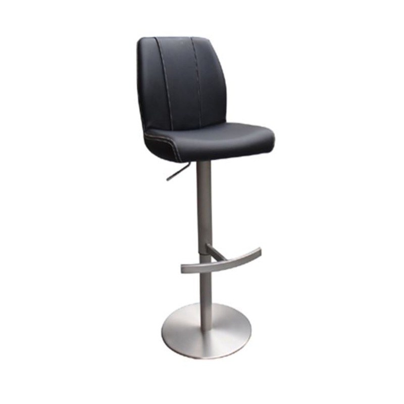 45' Black Leatherette And Steel Bar Stool By Homeroots - 282879