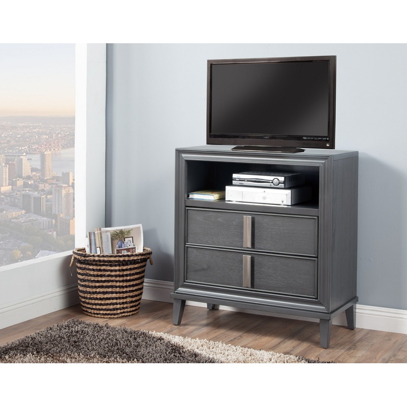 Contemporary Dark Grey TV Console Cabinet By Homeroots