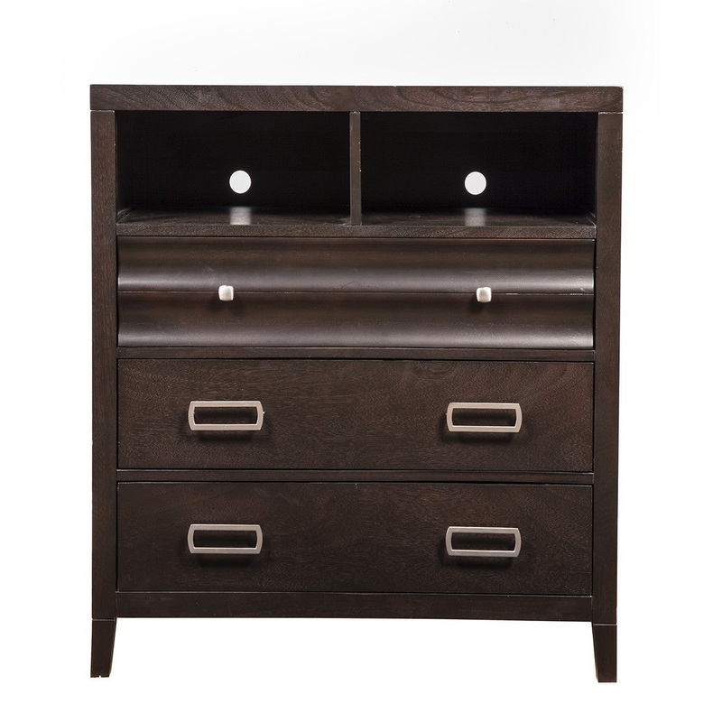 Contemporary Style Mahogany TV Console Cabinet By Homeroots