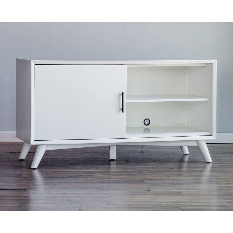 Flair 50" White Mid Century Mod TV Console By Homeroots