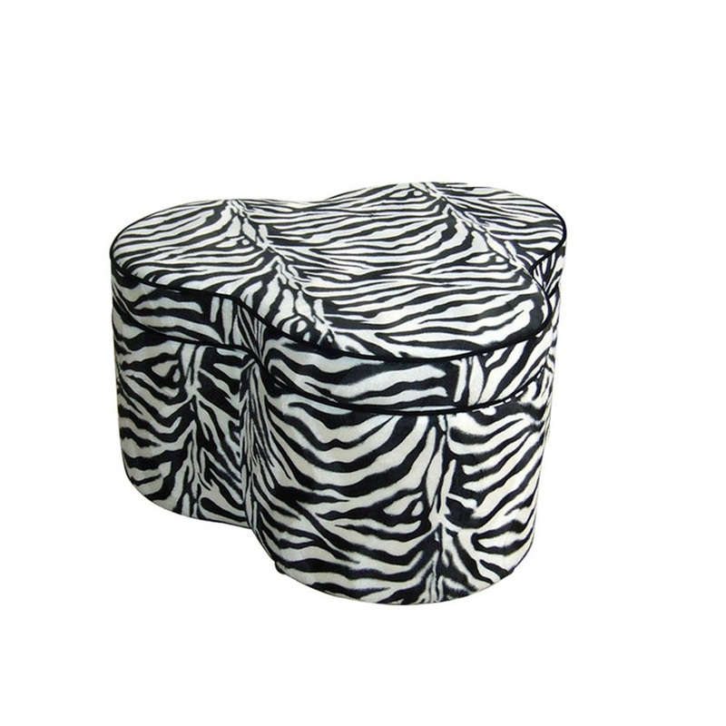 Funky Black White Pink Zebra Storage Ottoman Four Piece Set By Homeroots