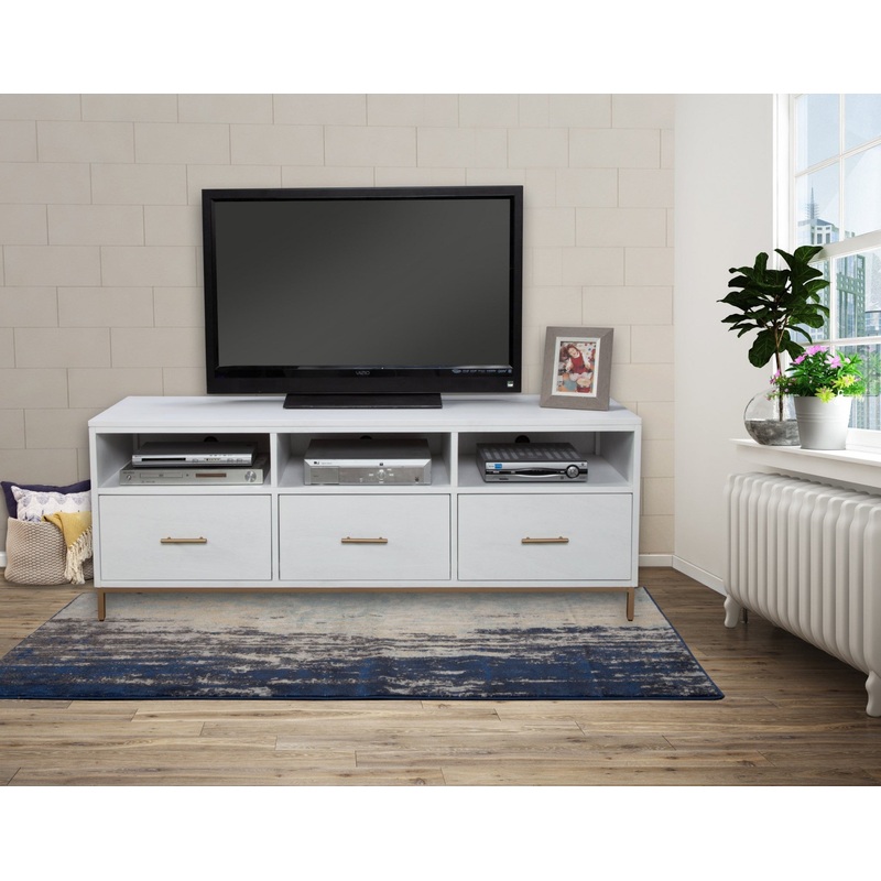 Glam White and Gold TV Console By Homeroots