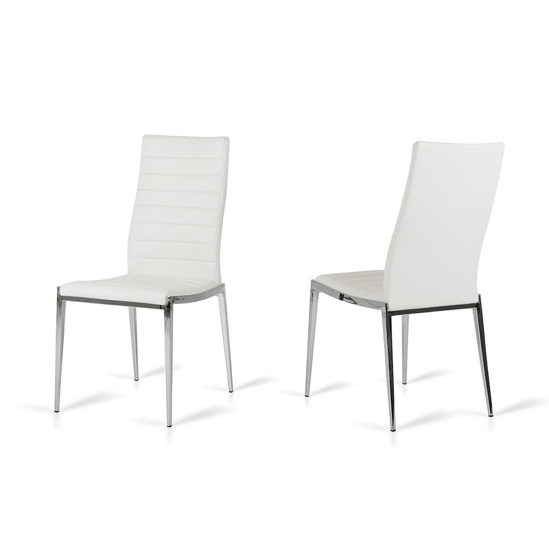 Libby - Modern White Leatherette Dining Chair (Set Of 2) By Homeroots