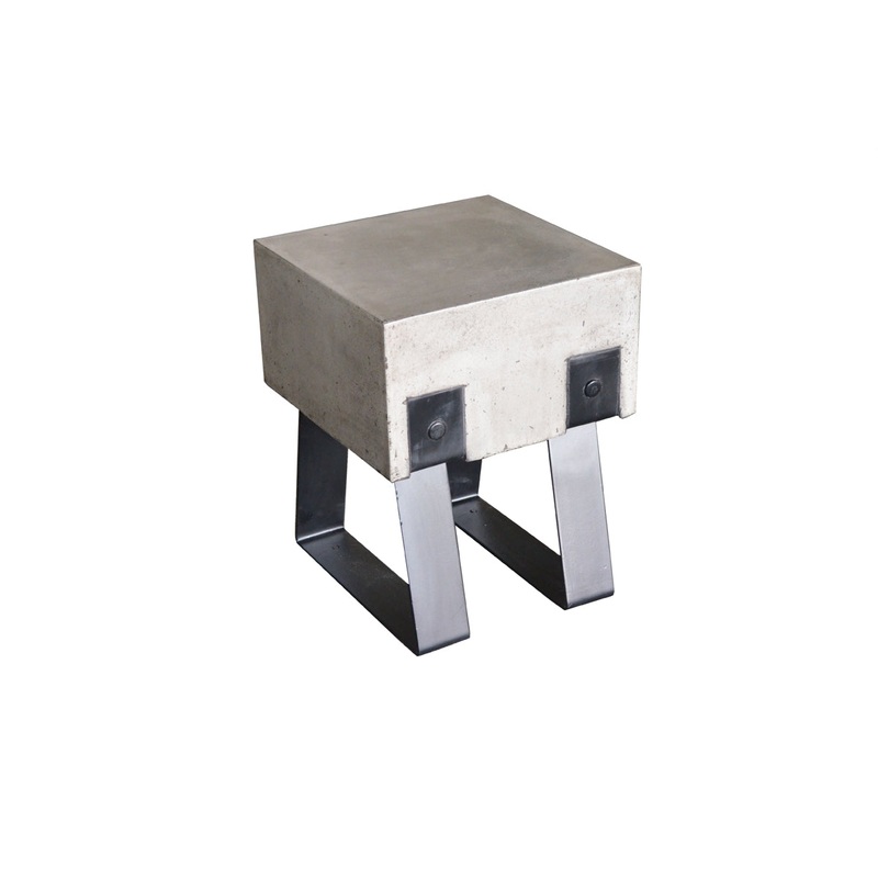 Modern Concrete And Black Stool By Homeroots