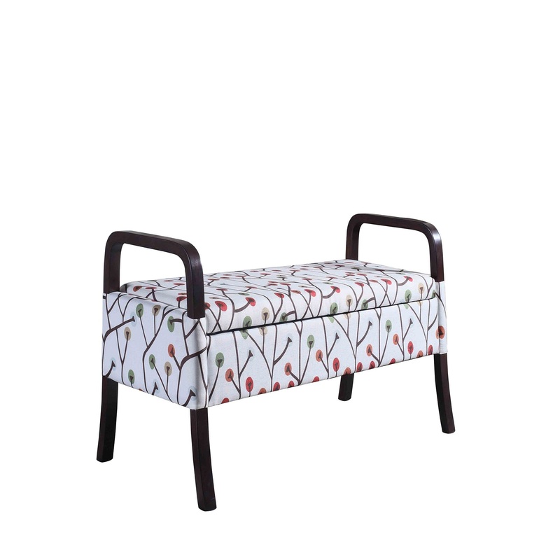 Modern Harvest Neutrals Wooden Storage Bench with Handles By Homeroots