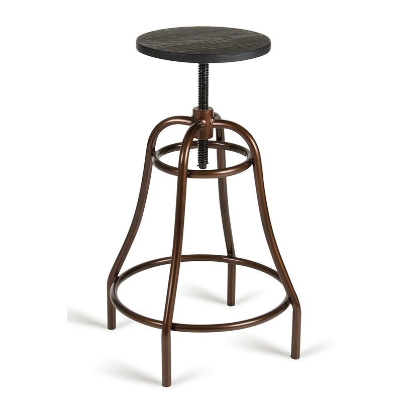 Modrest Fritch Modern Black & Bronze Bar Stool By Homeroots