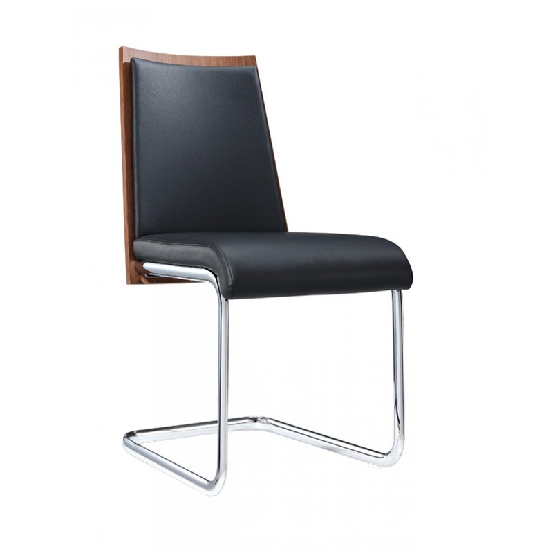 Morgan - Modern Black & Walnut Dining Chair (Set Of 2) By Homeroots