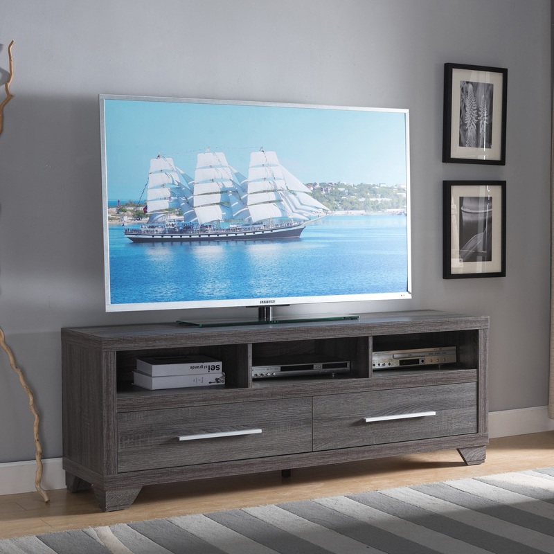 Stunning Modern Grey TV Console Cabinet By Homeroots