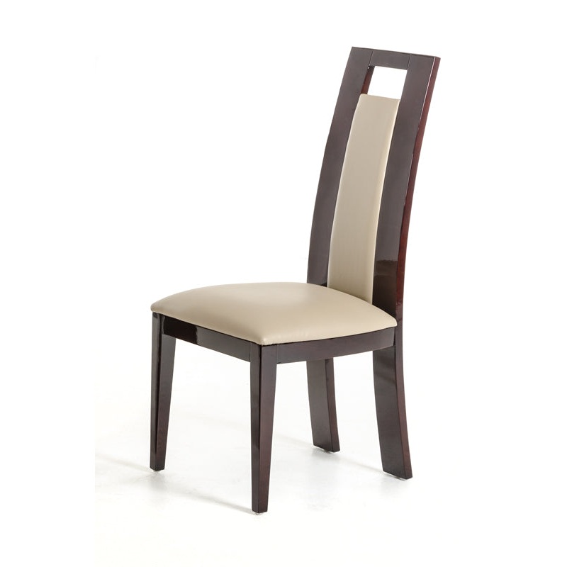 Two 42' Leatherette And Wood Dining Chair By Homeroots