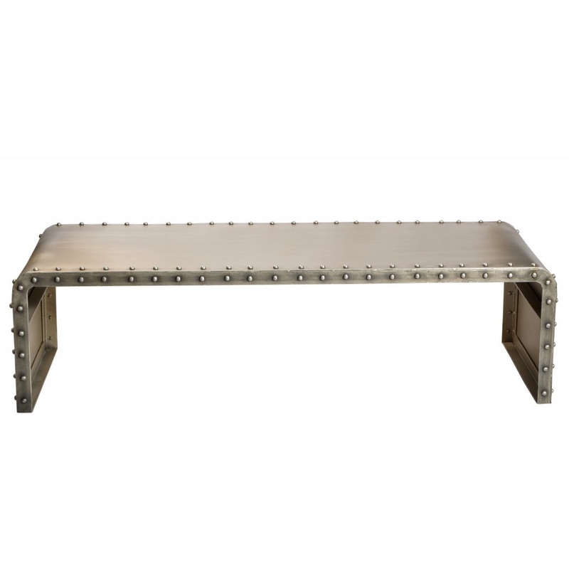Bench Shaped Metal Coffee Table By Homeroots
