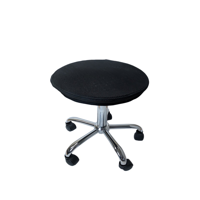 Black and Chrome Active Sitting Rolling Balance Desk Chair By Homeroots