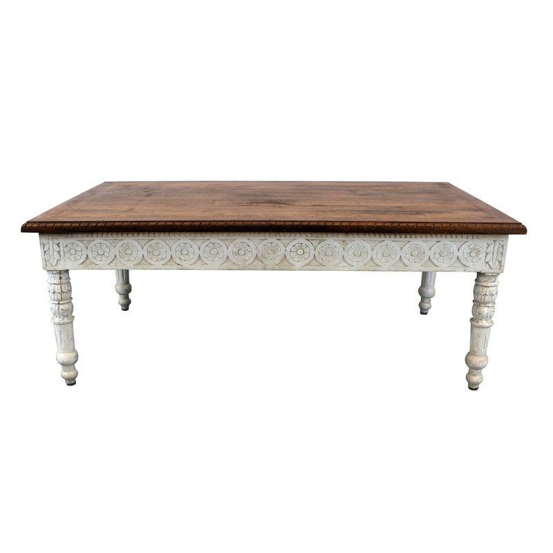 Brown and White Decorative Coffee Table By Homeroots