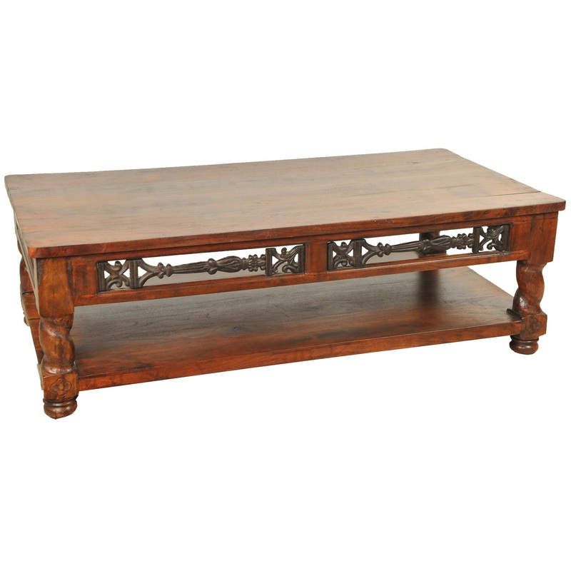 Brown Rectangular Wooden Coffee Table By Homeroots