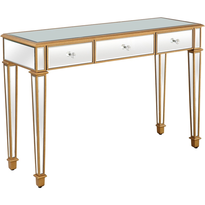 Gold Finish Trim Console Table By Homeroots